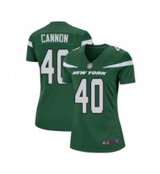 Women's New York Jets #40 Trenton Cannon Game Green Team Color Football Jersey