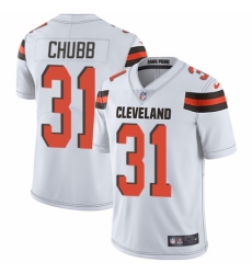 Men's Nike Cleveland Browns #31 Nick Chubb White Vapor Untouchable Limited Player NFL Jersey