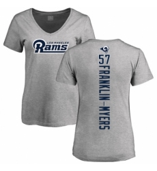 NFL Women's Nike Los Angeles Rams #57 John Franklin-Myers Ash Backer V-Neck T-Shirt
