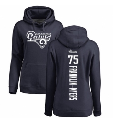NFL Women's Nike Los Angeles Rams #57 John Franklin-Myers Navy Blue Backer Pullover Hoodie
