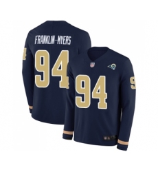 Youth Los Angeles Rams #94 John Franklin-Myers Limited Navy Blue Therma Long Sleeve Football Jersey