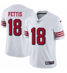 Men's Nike San Francisco 49ers #18 Dante Pettis Elite White Rush Vapor Untouchable NFL Jersey