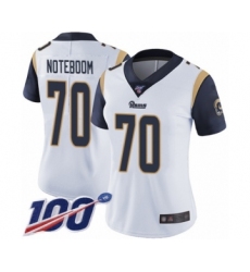 Women's Los Angeles Rams #70 Joseph Noteboom White Vapor Untouchable Limited Player 100th Season Football Jersey