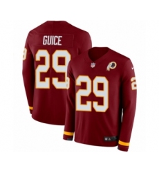 Youth Nike Washington Redskins #29 Derrius Guice Limited Burgundy Therma Long Sleeve NFL Jersey