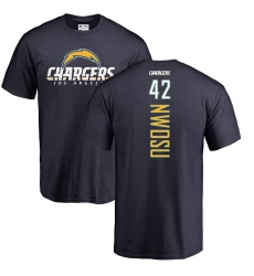 NFL Nike Los Angeles Chargers #42 Uchenna Nwosu Navy Blue Backer T-Shirt