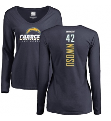NFL Women's Nike Los Angeles Chargers #42 Uchenna Nwosu Navy Blue Backer Long Sleeve T-Shirt