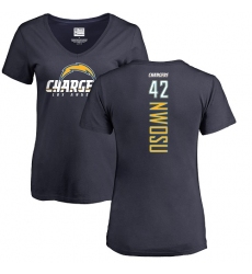 NFL Women's Nike Los Angeles Chargers #42 Uchenna Nwosu Navy Blue Backer T-Shirt