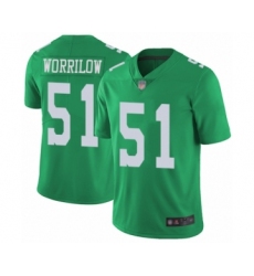 Men's Philadelphia Eagles #51 Paul Worrilow Limited Green Rush Vapor Untouchable Football Jersey