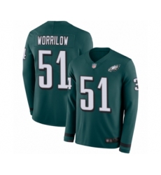Youth Philadelphia Eagles #51 Paul Worrilow Limited Green Therma Long Sleeve Football Jersey