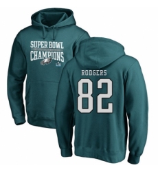 Nike Philadelphia Eagles #82 Richard Rodgers Green Super Bowl LII Champions Pullover Hoodie