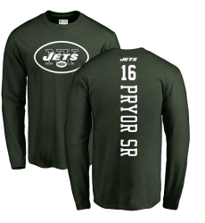 NFL Nike New York Jets #16 Terrelle Pryor Sr. Green Backer Long Sleeve T-Shirt