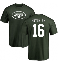 NFL Nike New York Jets #16 Terrelle Pryor Sr. Green Name & Number Logo T-Shirt