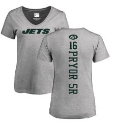NFL Women's Nike New York Jets #16 Terrelle Pryor Sr. Ash Backer T-Shirt