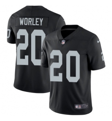 Men's Nike Oakland Raiders #20 Daryl Worley Black Team Color Vapor Untouchable Limited Player NFL Jersey
