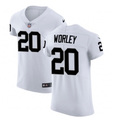 Men's Nike Oakland Raiders #20 Daryl Worley White Vapor Untouchable Elite Player NFL Jersey