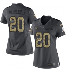 Women's Nike Oakland Raiders #20 Daryl Worley Limited Black 2016 Salute to Service NFL Jersey