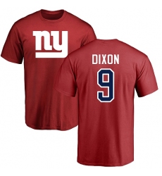 NFL Nike New York Giants #9 Riley Dixon Red Name & Number Logo T-Shirt