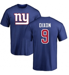 NFL Nike New York Giants #9 Riley Dixon Royal Blue Name & Number Logo T-Shirt