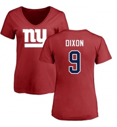 NFL Women's Nike New York Giants #9 Riley Dixon Red Name & Number Logo T-Shirtt