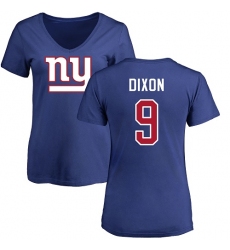 NFL Women's Nike New York Giants #9 Riley Dixon Royal Blue Name & Number Logo T-Shirt