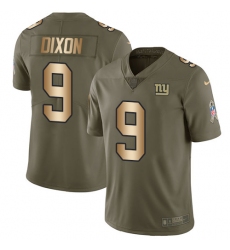 Youth Nike New York Giants #9 Riley Dixon Limited Olive Gold 2017 Salute to Service NFL Jersey