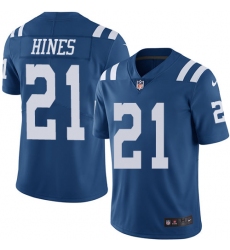 Men's Nike Indianapolis Colts #21 Nyheim Hines Limited Royal Blue Rush Vapor Untouchable NFL Jersey