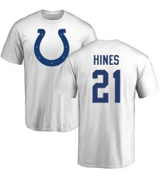 NFL Nike Indianapolis Colts #21 Nyheim Hines White Name & Number Logo T-Shirt