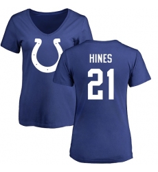 NFL Women's Nike Indianapolis Colts #21 Nyheim Hines Royal Blue Name & Number Logo T-Shirt