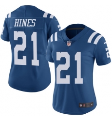 Women's Nike Indianapolis Colts #21 Nyheim Hines Limited Royal Blue Rush Vapor Untouchable NFL Jersey