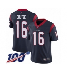 Men's Houston Texans #16 Keke Coutee Navy Blue Team Color Vapor Untouchable Limited Player 100th Season Football Jersey