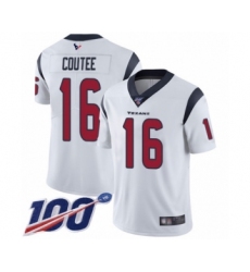 Men's Houston Texans #16 Keke Coutee White Vapor Untouchable Limited Player 100th Season Football Jersey