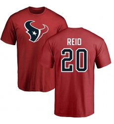 NFL Nike Houston Texans #20 Justin Reid Red Name & Number Logo T-Shirt