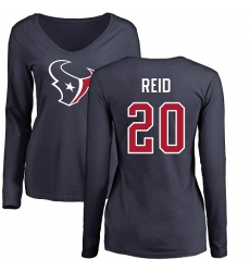 NFL Women's Nike Houston Texans #20 Justin Reid Navy Blue Name & Number Logo Long Sleeve T-Shirt