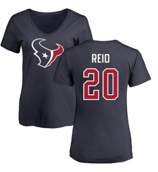 NFL Women's Nike Houston Texans #20 Justin Reid Navy Blue Name & Number Logo T-Shirt