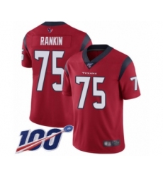 Men's Houston Texans #75 Martinas Rankin Red Alternate Vapor Untouchable Limited Player 100th Season Football Jersey