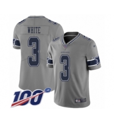 Youth Dallas Cowboys #3 Mike White Limited Gray Inverted Legend 100th Season Football Jersey