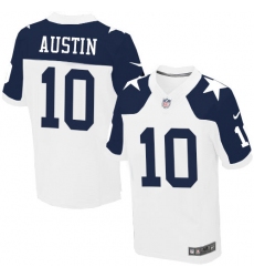 Men's Nike Dallas Cowboys #10 Tavon Austin Elite White Throwback Alternate NFL Jersey