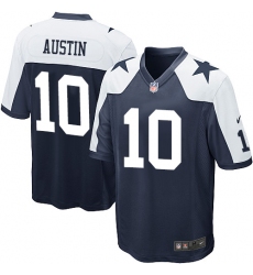 Men's Nike Dallas Cowboys #10 Tavon Austin Game Navy Blue Throwback Alternate NFL Jersey