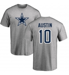 NFL Nike Dallas Cowboys #10 Tavon Austin Ash Name & Number Logo T-Shirt
