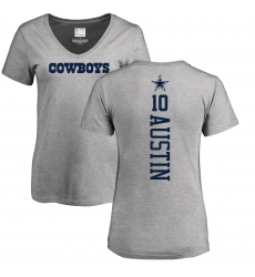 NFL Women's Nike Dallas Cowboys #10 Tavon Austin Ash Backer V-Neck T-Shirt