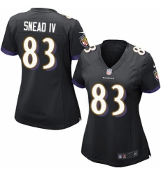 Women's Nike Baltimore Ravens #83 Willie Snead IV Game Black Alternate NFL Jersey