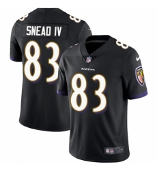 Youth Nike Baltimore Ravens #83 Willie Snead IV Black Alternate Vapor Untouchable Elite Player NFL Jersey