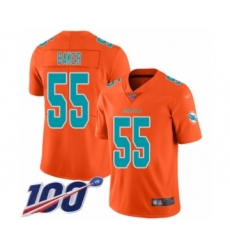 Youth Miami Dolphins #55 Jerome Baker Limited Orange Inverted Legend 100th Season Football Jersey