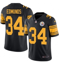 Men's Nike Pittsburgh Steelers #34 Terrell Edmunds Limited Black Rush Vapor Untouchable NFL Jersey