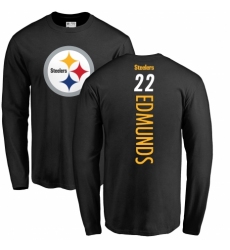 Nike Pittsburgh Steelers #22 Terrell Edmunds Black Backer Long Sleeve T-Shirt