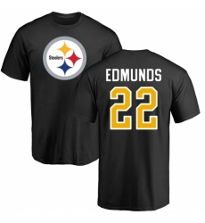 Nike Pittsburgh Steelers #22 Terrell Edmunds Black Name & Number Logo T-Shirt