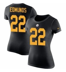 Women's Nike Pittsburgh Steelers #22 Terrell Edmunds Black Rush Pride Name & Number T-Shirt