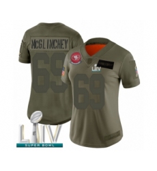 Women's San Francisco 49ers #69 Mike McGlinchey Limited Olive 2019 Salute to Service Super Bowl LIV Bound Football Jersey
