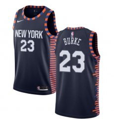 Women's Nike New York Knicks #23 Trey Burke Swingman Navy Blue NBA Jersey - 2018 19 City Edition