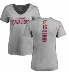NBA Women's Nike Cleveland Cavaliers #16 Cedi Osman Ash Backer T-Shirt